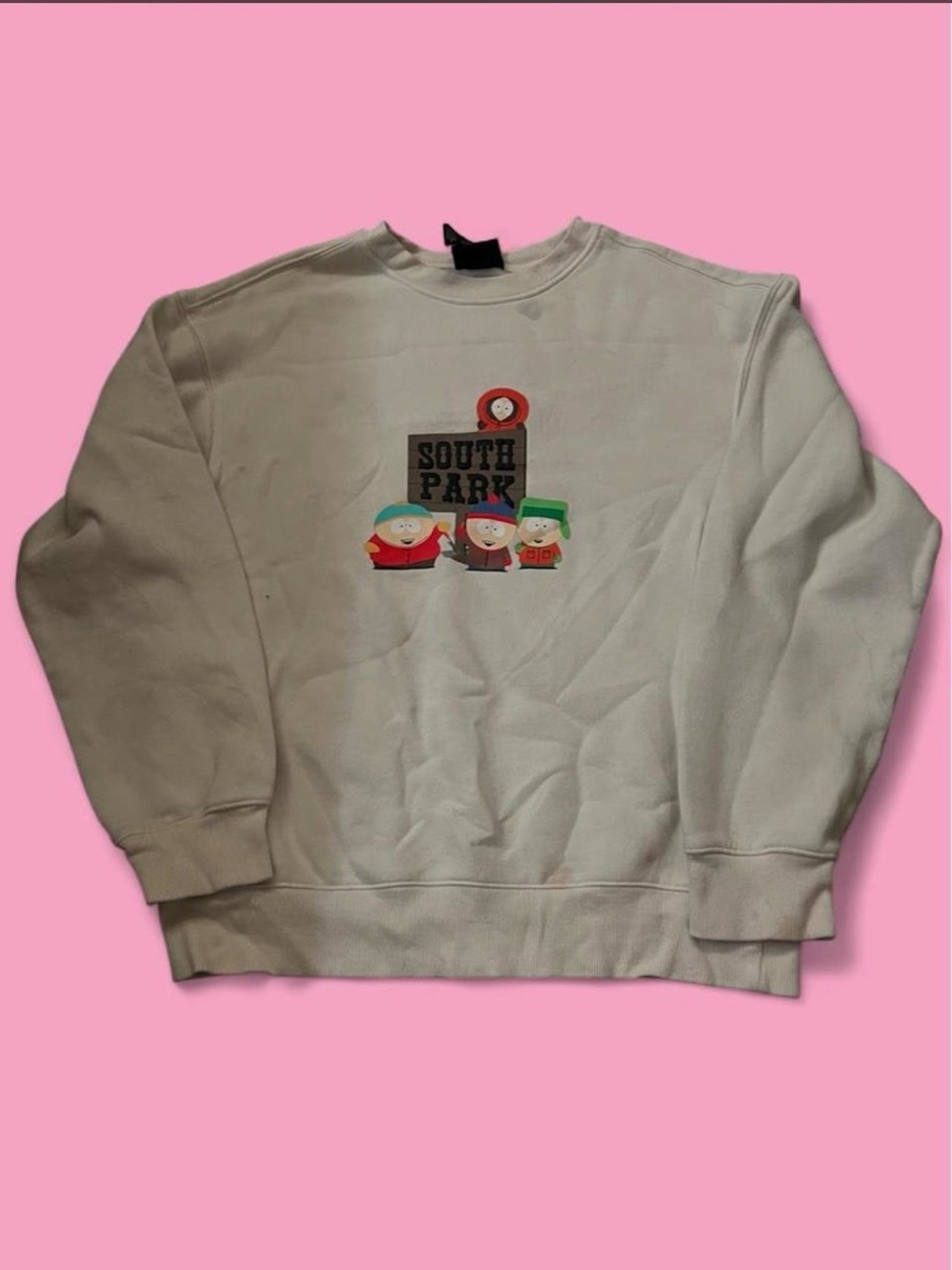 H&M White South Park Graphic Crewneck Sweatshirt
